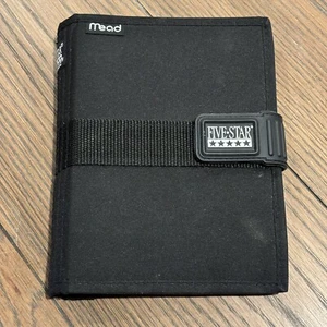 Vintage 90s Mead Five Star Student Day Planner Organizer Black Agenda Binder - Picture 1 of 10