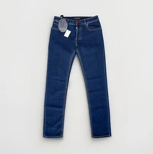 HANDPICKED Ravello Slim Fit Dark Indigo Blue Cotton Stretch Jeans RRP: £395 - Picture 1 of 13