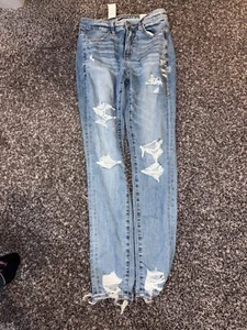 NEU DAMEN AMERICAN EAGLE HOHE RISE JEGGING JEANS NEXT LEVEL STRETCH 4 L LT BLAU - Bild 1 von 8