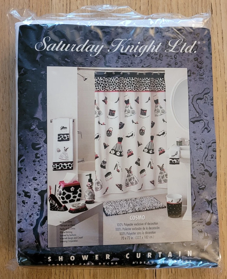 NOVO! Cortina de chuveiro Saturday Knight Ltd. COSMO 70" x 72" ~ 100% poliéster - Imagem 1 de 4