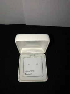 10kt White Gold Diamond Earrings 2.5mm - 1/10 Total Carat Weight New In Box - Picture 1 of 3