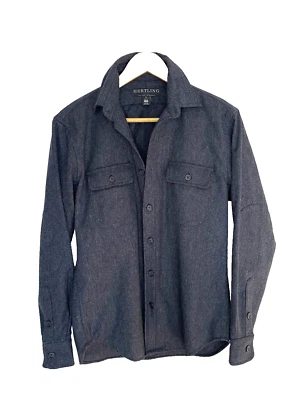 HERTLING  Mens Wool Navy Shirt Size Small Made in USA - Image 1 of 4