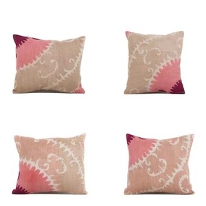 Suzani Pillow Cover Uzbek SET of 4 pcs 13.19" x 15.94" FREE Fast Shipment 09757 - Picture 1 of 12