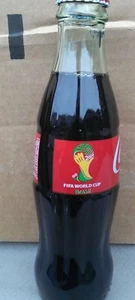 2014 COCA COLA FIFA WORLD CUP SOCCER BRAZIL 8 OUNCE GLASS COKE SODA BOTTLE FULL - Picture 1 of 2