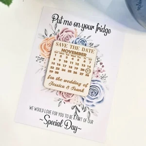 Personalised Wedding "Save the Date/Wedding" Fridge Magnets- x30 Pack - Picture 1 of 5
