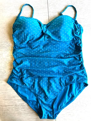 Traje de baño Catalina para mujer 1 pieza azul con lunares blancos (12-14) L Foto 1 de 4