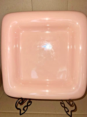 Royal Haeger Vintage MCM Pottery Pink  11 Inch Square Rolled Edge Tray - Image 1 of 4
