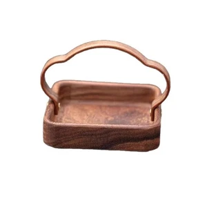 Walnut Wood Handheld Tray Chinese Style Solid Wood Snack Plate for Tea Pastries - Picture 1 of 10