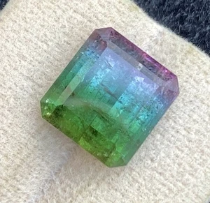 11.37 CRT   tricolor Watermelon Tourmaline Natural Earth Mined Unheated Faceted - Picture 1 of 6