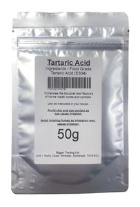 Tartaric Acid 50g Pouch Food Grade Enhances Bouquet Flavours Homebrew Cordials - Picture 1 of 1