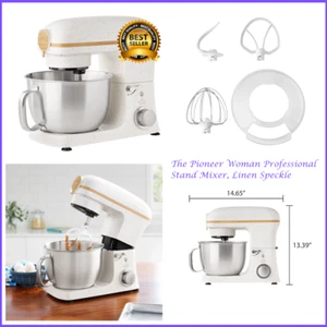 The Pioneer Woman Professional Stand Mixer 5 Qt 600W 6-Speed Tilt-Head, Linen Sp - Picture 1 of 7