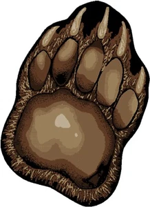 Bear Claw Paw Trail Rustic Cabin Pinecone Area Rug 5x7 shape Lodge FREE SHIPPING - Picture 1 of 1