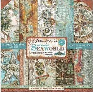 Stamperia SEA WORLD - 8"" X 8"" papel de doble cara - 10 HOJAS - Imagen 1 de 11