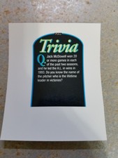 Jack McDowell Cy Young 1994 Oscar Meyer Superstar Round-Up Proof Trivia