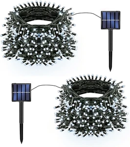 2 Pack Solar Christmas Lights Decorations Outdoor, Total 400 LED 132 FT Solar Po - Picture 1 of 7