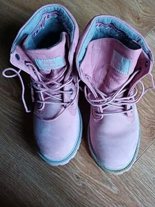 Timberland Girls Pink Lace Up Boots Size 2 UK - Picture 1 of 20