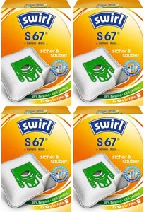 4 Pakete Swirl Staubsaugerbeutel S67 AirSpace für Siemens Bosch Typ: G  S 67 - Bild 1 von 3