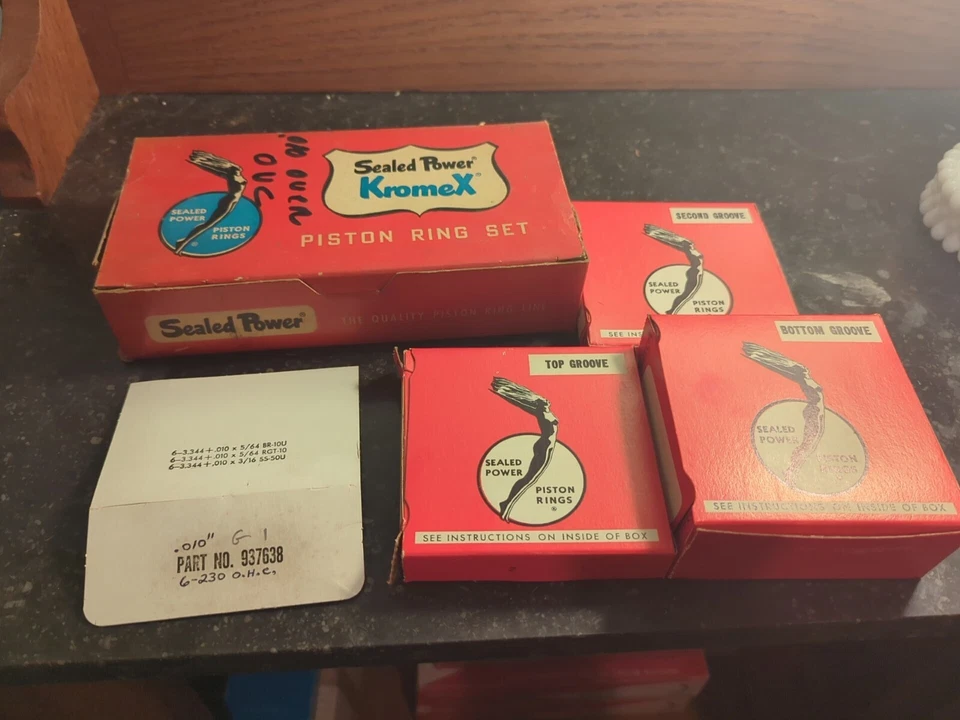 Juego de anillos de pistón 1962-1973 Willys Kaiser Jeep Tornado 230 OHC seis M715 .010 más Foto 1 de 4