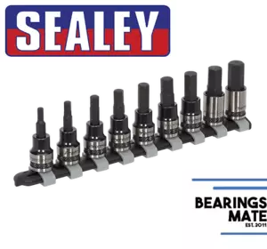 Sealey Premier AK7986 9 Pce 3/8" Dr. Metric Allen Key Socket Bit Set - Black ... - Picture 1 of 2