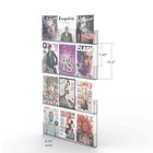 Acrylic Literature Rack Wall-mount Magazine Holder 12/24 Pockets in 2 Panels