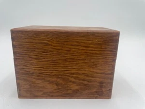 Vintage Wooden Hinged Storage Box Dovetail Joints For Keepsakes Trinket Recipes - Picture 1 of 10