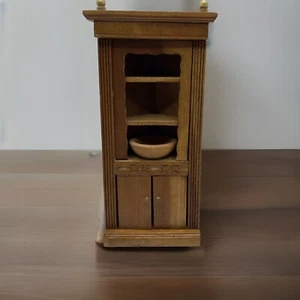 Mini China Wood Cupboard Dollhouse Furniture Removable Bowl Japan Wood BS & Co - Picture 1 of 14