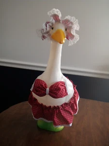 Goose clothes outfit - Burgandy w/white dots bikini w/bonnet for lg 24-27goose - Picture 1 of 4