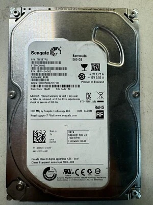 DELL 9CF26 ST500DM002 1BD142-502 500GB Firmware KC48 Date Code 14445 15033 3.5" - Image 1 of 4