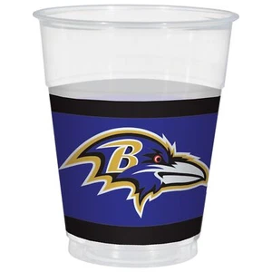 Baltimore Ravens Football Party 16oz Plastic Disposable Cups, 25 CT, Clear Pu... - Picture 1 of 1