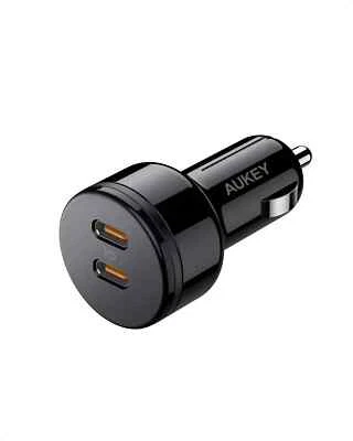 Cargador rápido de coche Aukey 36W doble puerto USB tipo C para iPhone, Samsung Foto 1 de 4