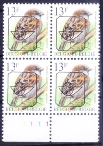 Belgium 1991 MNH Blk, Pre-cancel House Sparrow Birds of Buzin - Picture 1 of 1