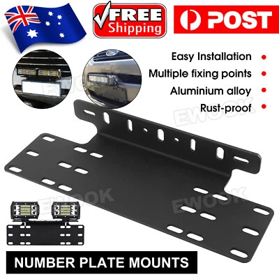 NUMBER PLATE HOLDER MOUNT BRACKET CAR LED DRIVING LIGHT BAR SPOT LICENCE - image 1 of 4
