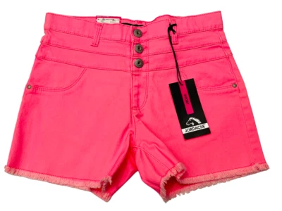 Pantalones Cortos Jordache Niña Rosa Cintura Alta Dobladillo Deshilachado Ajustable Algodón Elástico 14 Foto 1 de 4