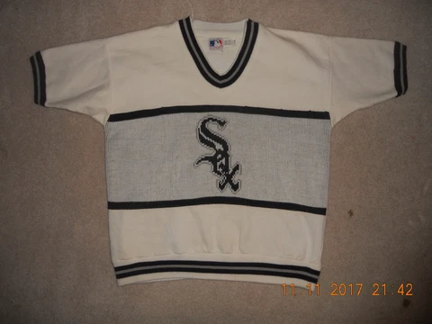 Chicago White Sox Vintage Cliff Engle Sweater Short Sleeve XL Acrylic Cotton Ble Cover