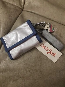 NUEVA Billetera con cordón brillante iridiscente para niñas con llavero de unicornio - Gato y Jack púrpura - Imagen 1 de 3