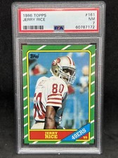 1986 Topps Jerry Rice Rookie Card RC #161 PSA 7 NM San Francisco 49rs