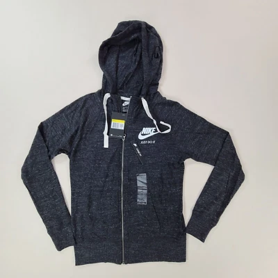 Nike Mujeres Suéter Adulto Pequeño Gris Just Do It Sudadera con Capucha Cremallera Completa Gimnasio Damas Foto 1 de 4