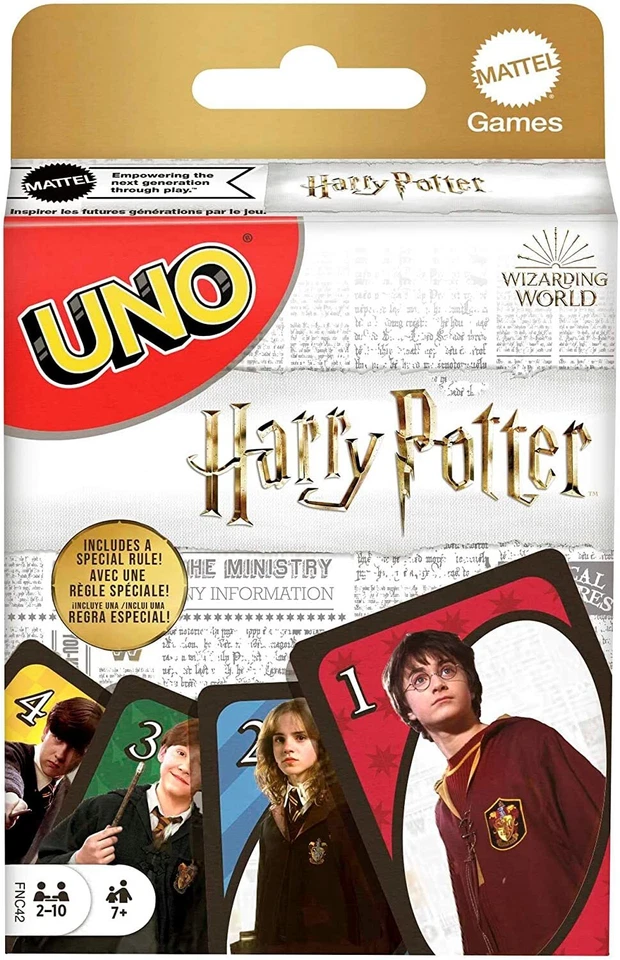 MATTEL UNO Harry Potter Card Game Deck of 112 Cards Gift for Fans Collectors Deck