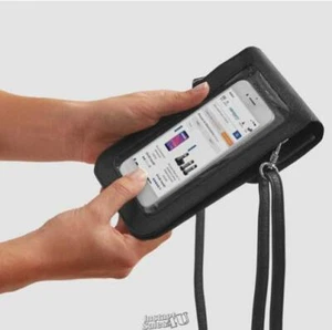 Stylish Bag Purse Clear Viewing Window Phone Screen Protector Scroll Dial Black - Picture 1 of 2