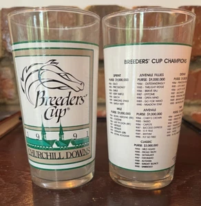 Two (2) 1991 Breeder's Cup OFFICAL MINT JULEP GLASS Glasses Churchill Downs - Picture 1 of 2