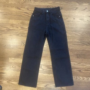 Women’s wide-leg high-waist black Rigid Denim size 4 (see Pics For Measurements) - Picture 1 of 12