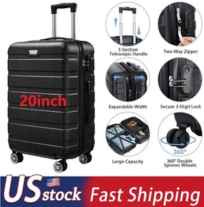 20" Hardside Expandable Carry-On Suitcase Luggage with Spinner Wheels Vacation - Picture 1 of 16