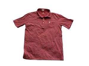 Johnnie-O Hanging Out Polo Shirt Purple Striped Casual Boys Sz 16 - Picture 1 of 5