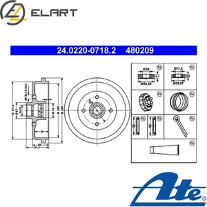 2x BRAKE DRUM 24.0220-0718.2 FOR SEAT IBIZA/II TOLEDO CORDOBA/Vario VW 1Z 1.9L - Picture 1 of 6
