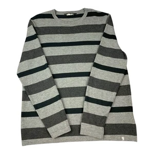 The North Face Men’s Merino Wool Striped Sweater, Black & Gray, Size Large - Picture 1 of 7