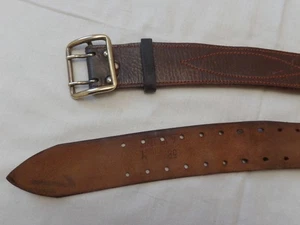 Vtg Soviet Army Leather Belt Russian Officer's Buckle USSR Military Uniform Gear - Picture 1 of 15