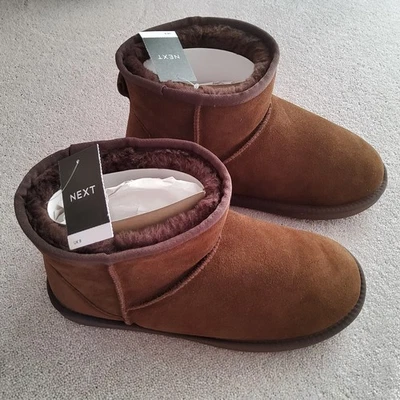 NEXT Signature Mens Brown Suede Boot Slippers SIZE 9 New with Tags - Image 1 of 4