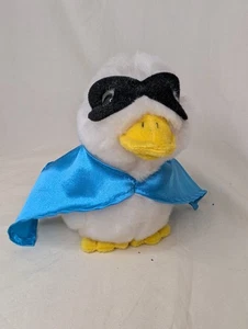 AFLAC Ente Stofftier Plüschtier blau Cape Maske Superheld Sound funktioniert  - Bild 1 von 6