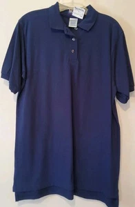 NWT! Womens Fruit Of The Loom Blue 100% Cotton Short Sleeve Polo Shirt size XL - Picture 1 of 5
