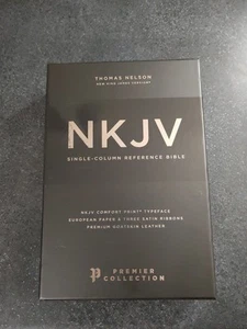 NKJV Thinline Large Print Brown Premium Goatskin Leather 2018 Thomas NelsonBible - Imagen 1 de 10
